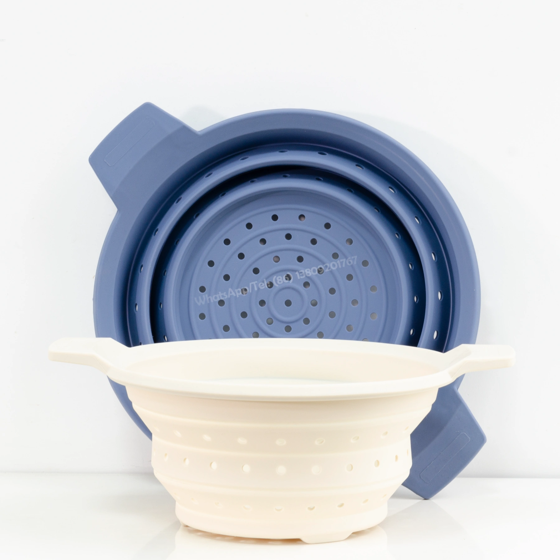 カスタムシリコン折りたたみ式コランダー＆ストレーナーバスケット