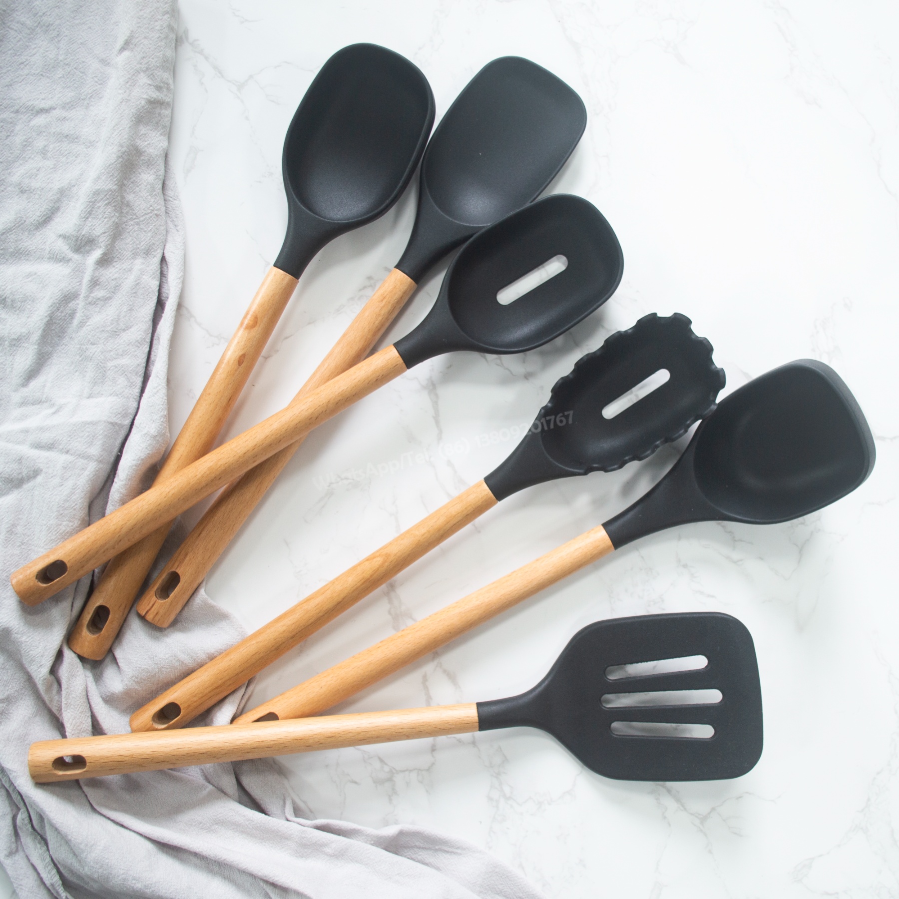 ustensiles de cuisine pour batterie de cuisine antiadhésive