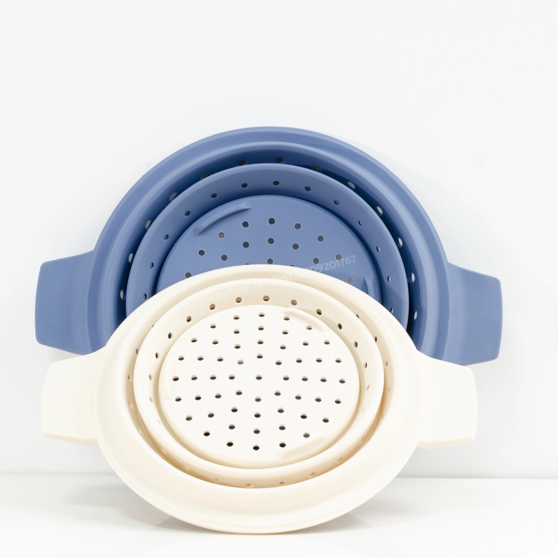 卸売カスタムシリコン折りたたみ式コランダー＆ストレーナーバスケット