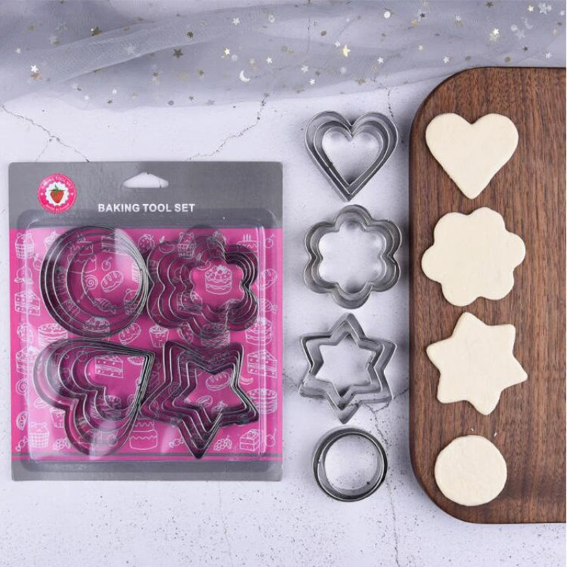 Wholesale Round Star Flower Heart Shaped Cookie Cutter Set 4