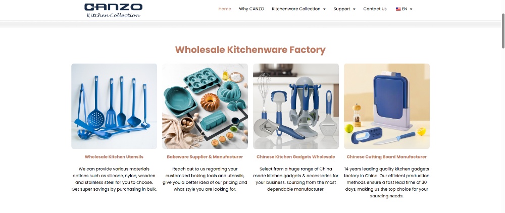Página de inicio de utensilios de cocina Canzo