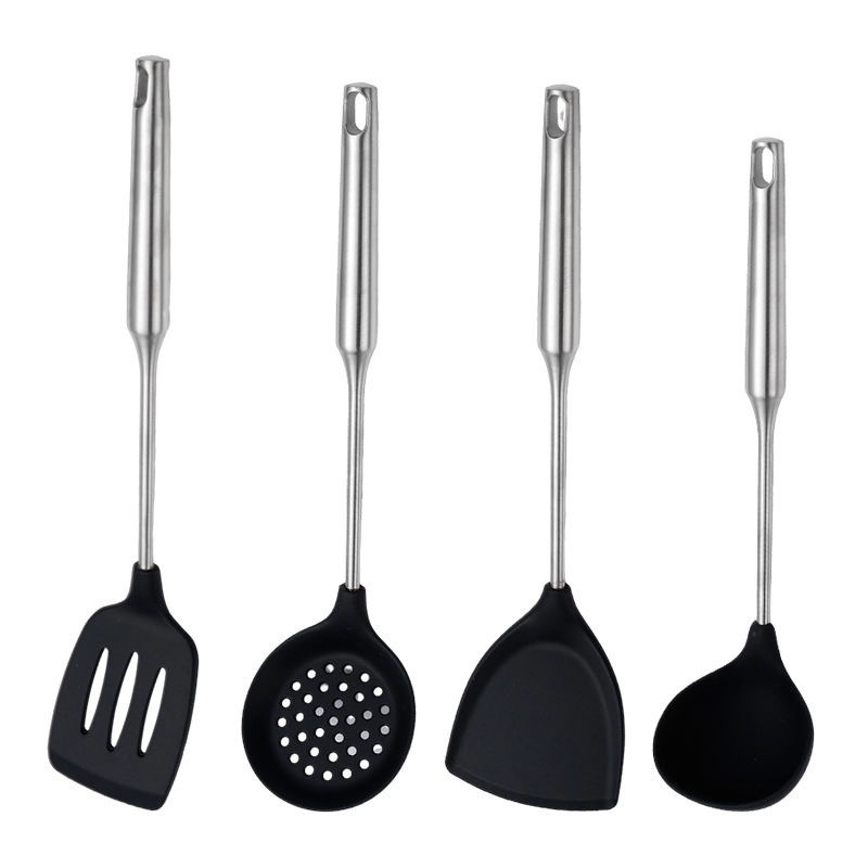 Silicone Kitchen Utensils Set With Stainless Steel Handle 2