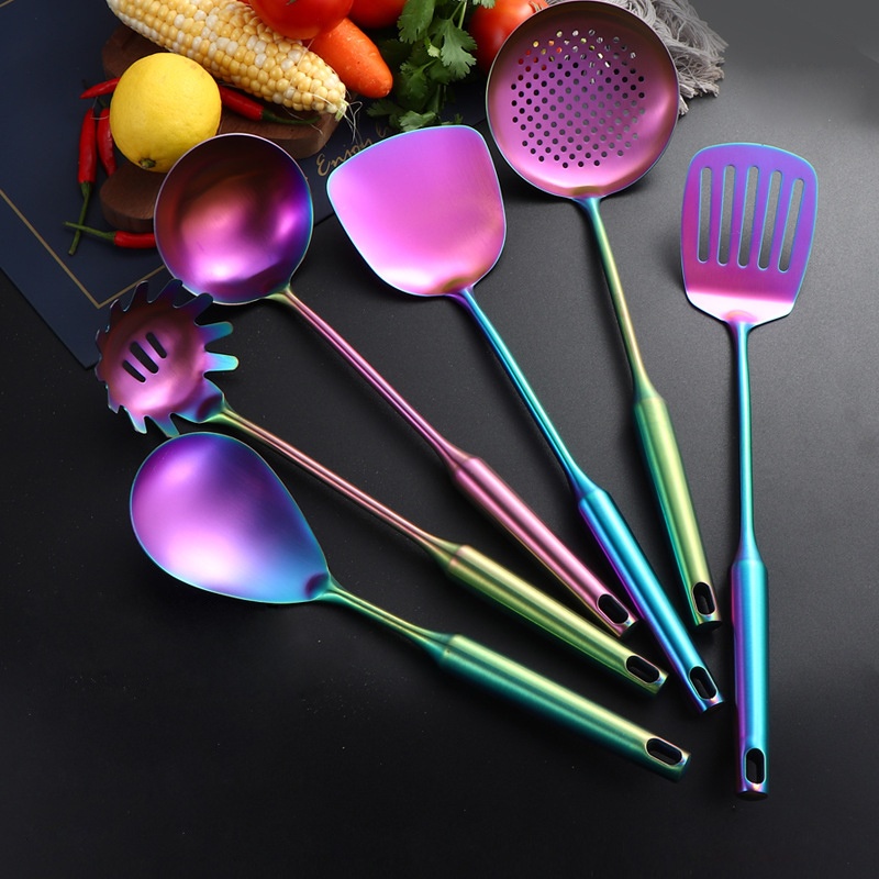 Groothandel kleurrijke keukengereedschapset roestvrij staal 1