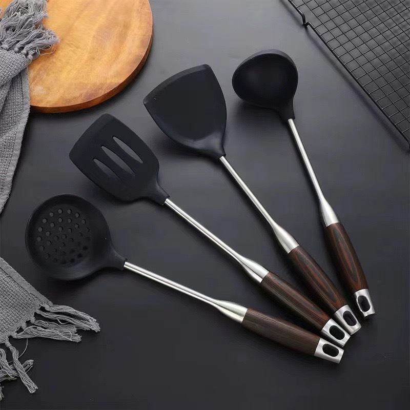 Silicone Cooking Tools With Stainless Steel Handle 3