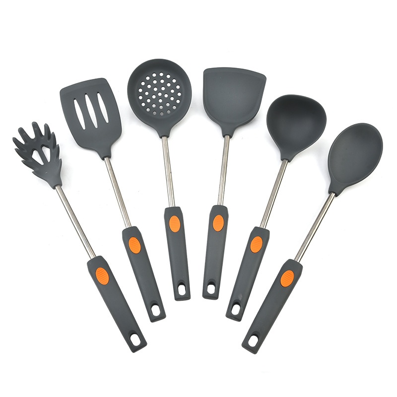 Silicone Cooking Utensils Set With Plastic Handle