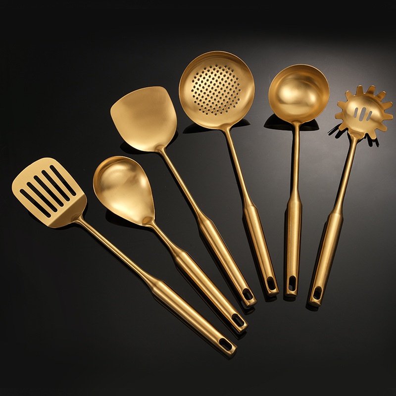 Wholesale Gold Stainless Steel Cooking Utensils Set 5