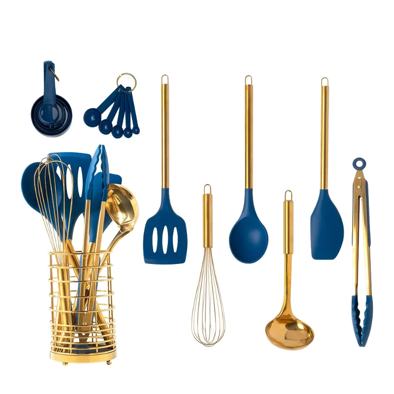Altın Saplı Özel Silikon Mutfak Gereçleri 2