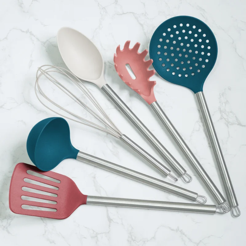 Utensili da cucina personalizzati in acciaio inossidabile e silicone all'ingrosso 3