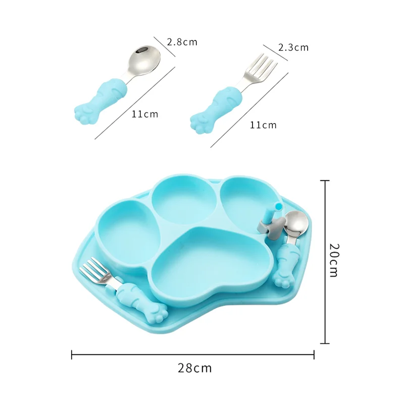 Hulgimüük lastele silikoonist lauanõude komplekt 3