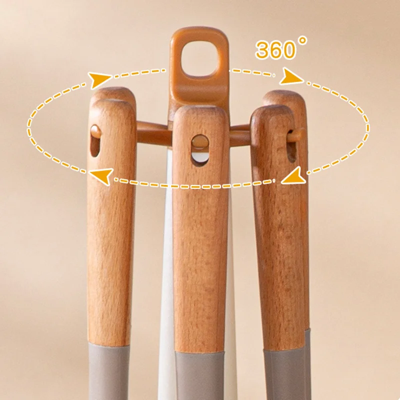 Wholesale Kitchenware Silicone And Wood Kitchen Utensils Set 5