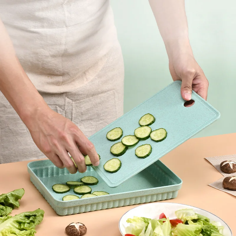 Wholesale Cutting Board Contianer With Peeler Scissor Knife 3
