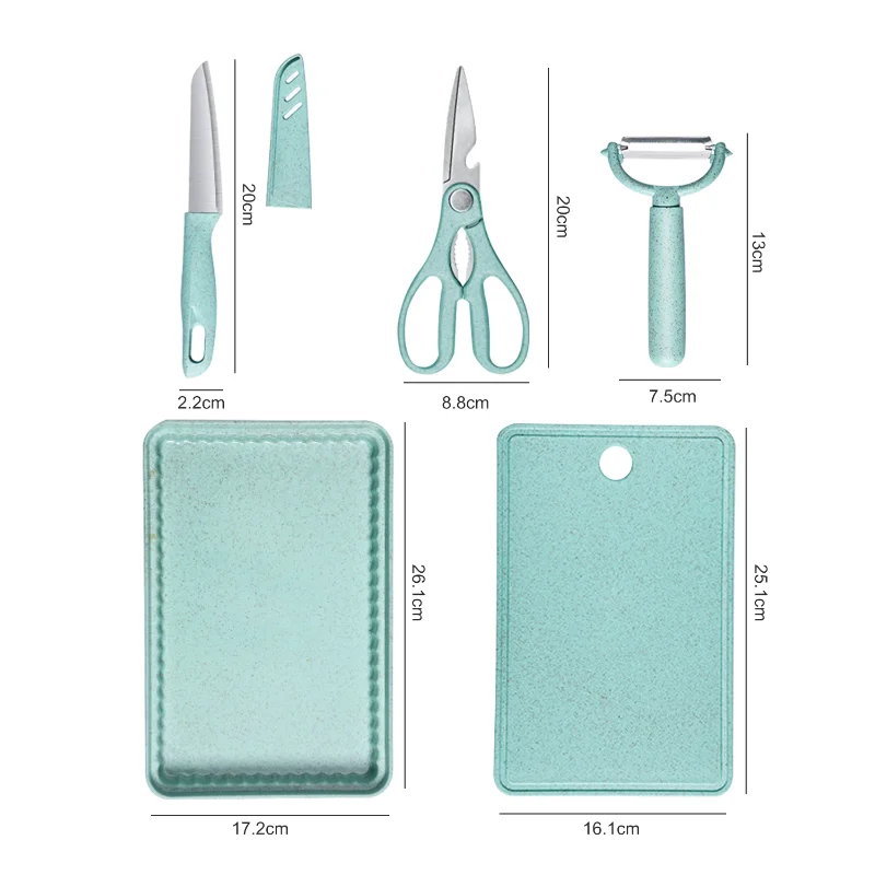 Wholesale Cutting Board Contianer With Peeler Scissor Knife 4
