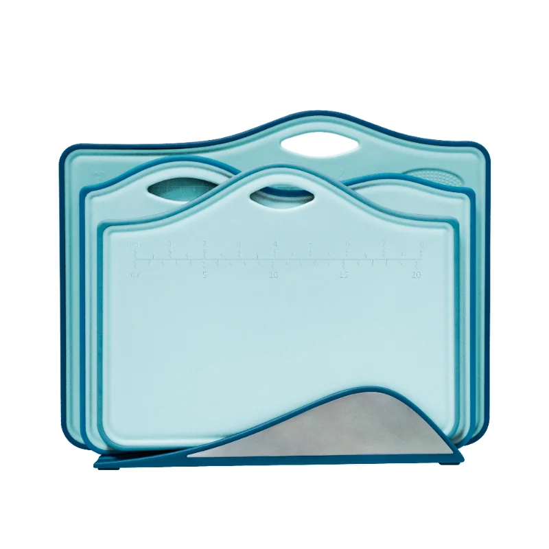 Wholesale Plastic Cutting Board Set With Holder Stand