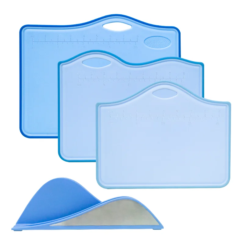 Juego de tablas de cortar de plástico al por mayor con soporte 3