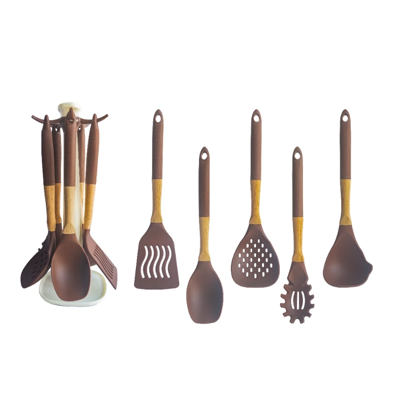 China Silicone And Wood Utensil Set Pampered Chef Factory 2