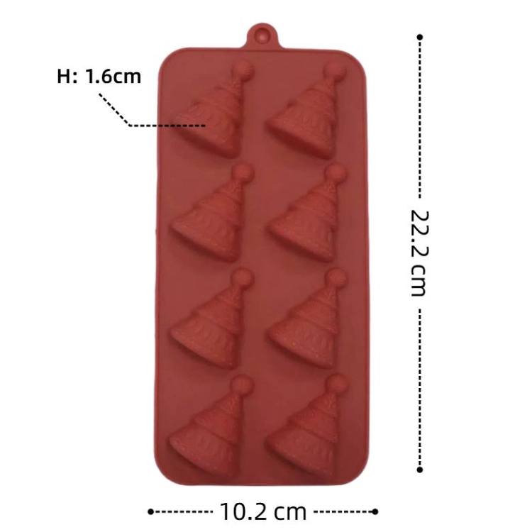 8 Hole Christmas Hat Shaped Silicong Chocolate Mold 1