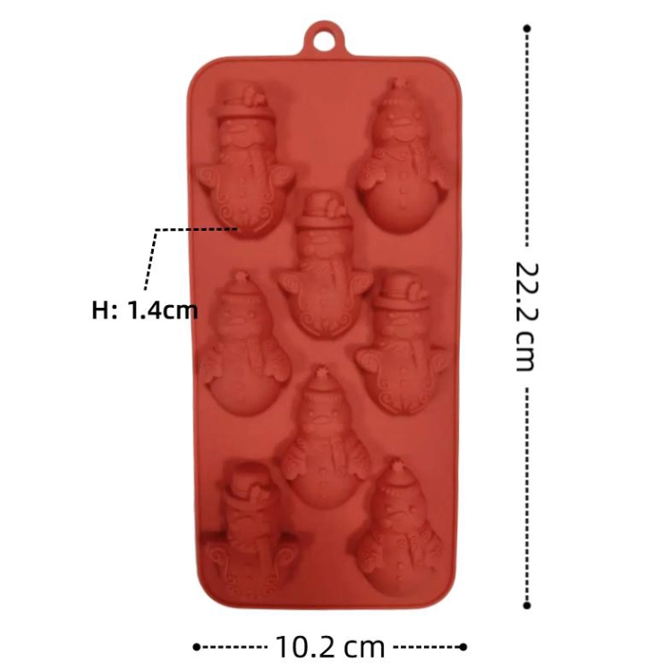 8 Hole Snowman Shaped Silicone Chocolate Mold Supplier 1