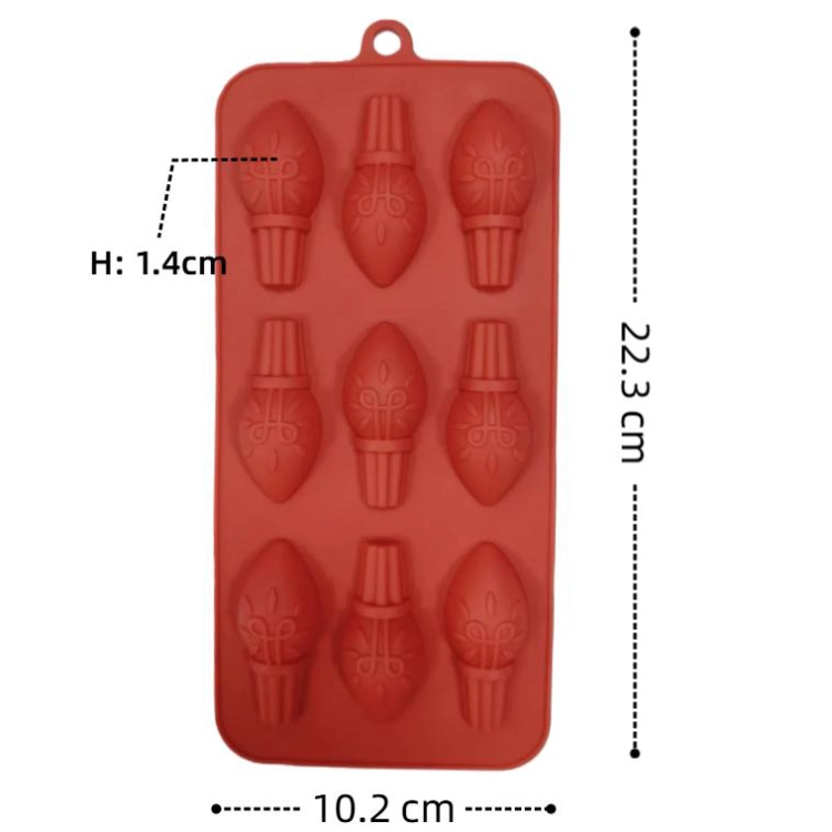 9 Hole Candle Shaped Silicone Chocolate Mold Manufacturer