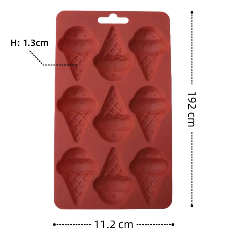 9 Hole Ice Cream Shaped Silicone Chocolate Mold 1