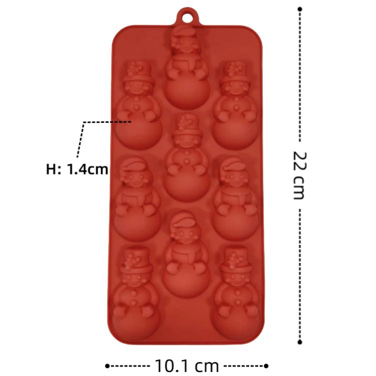 9 Hole Snowman Shaped Silicone Chocolate Mold Manufacturer 1