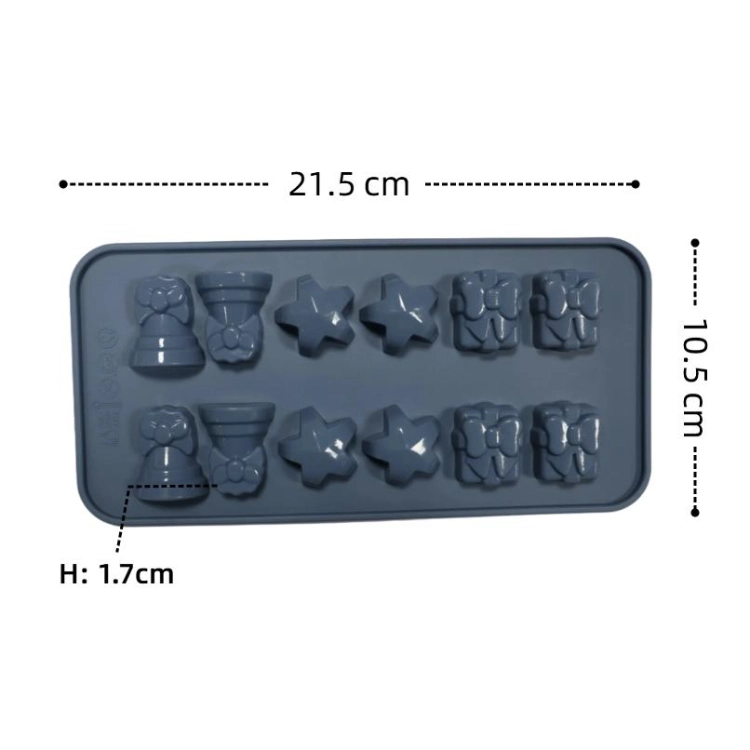 Custom Color 12 Hole Bell Star Gift Chocolate Mold 1