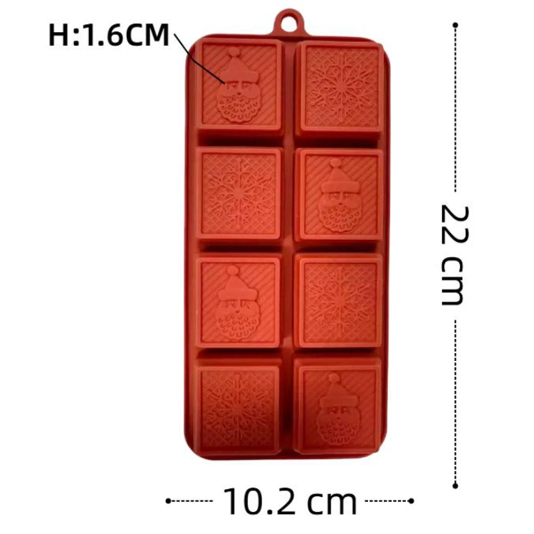 Private Label 8 Hole Christmas Style Silicone Chocolate Mols 1