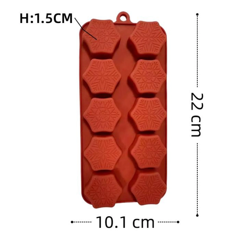 Wholesale 10 Hole Snowflake Silicone Chocolate Mols 1