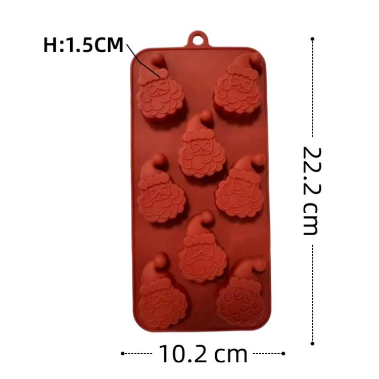 Groothandel 8-gaats siliconen mal in de vorm van een kerstman 1