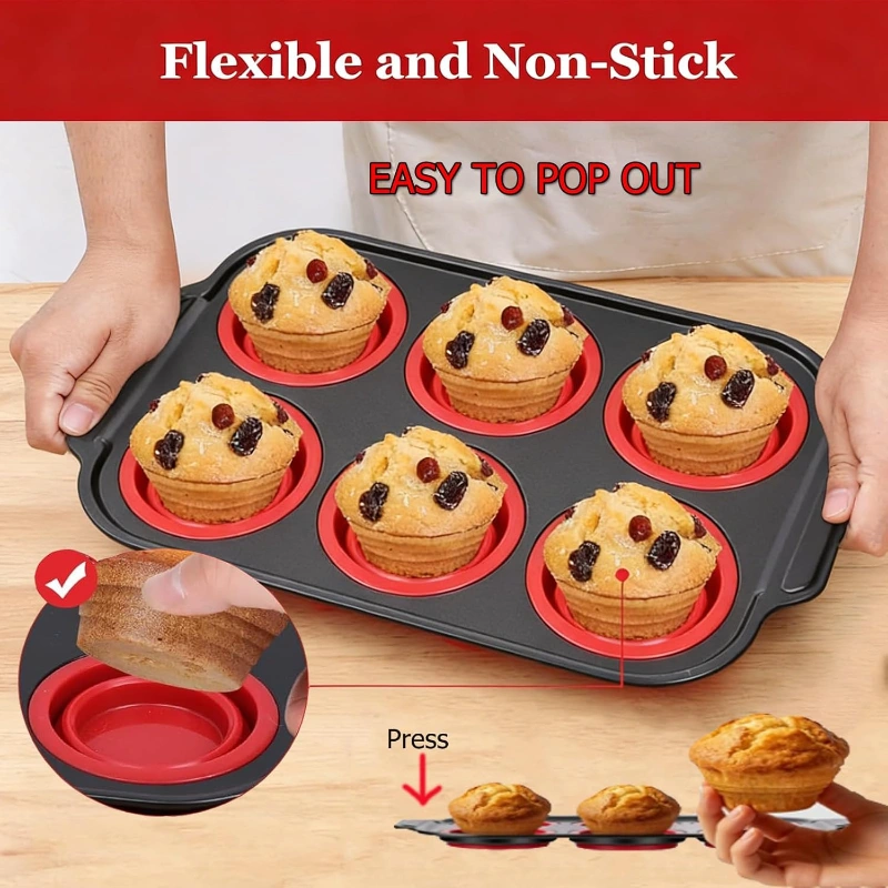 6 Hole Silicone Muffin Pan