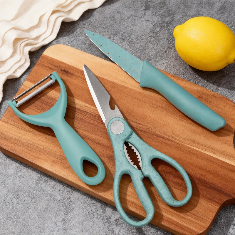 Tukkumyynti keittiösakset kuorimaveitsi hedelmäveitsisetti 3 2