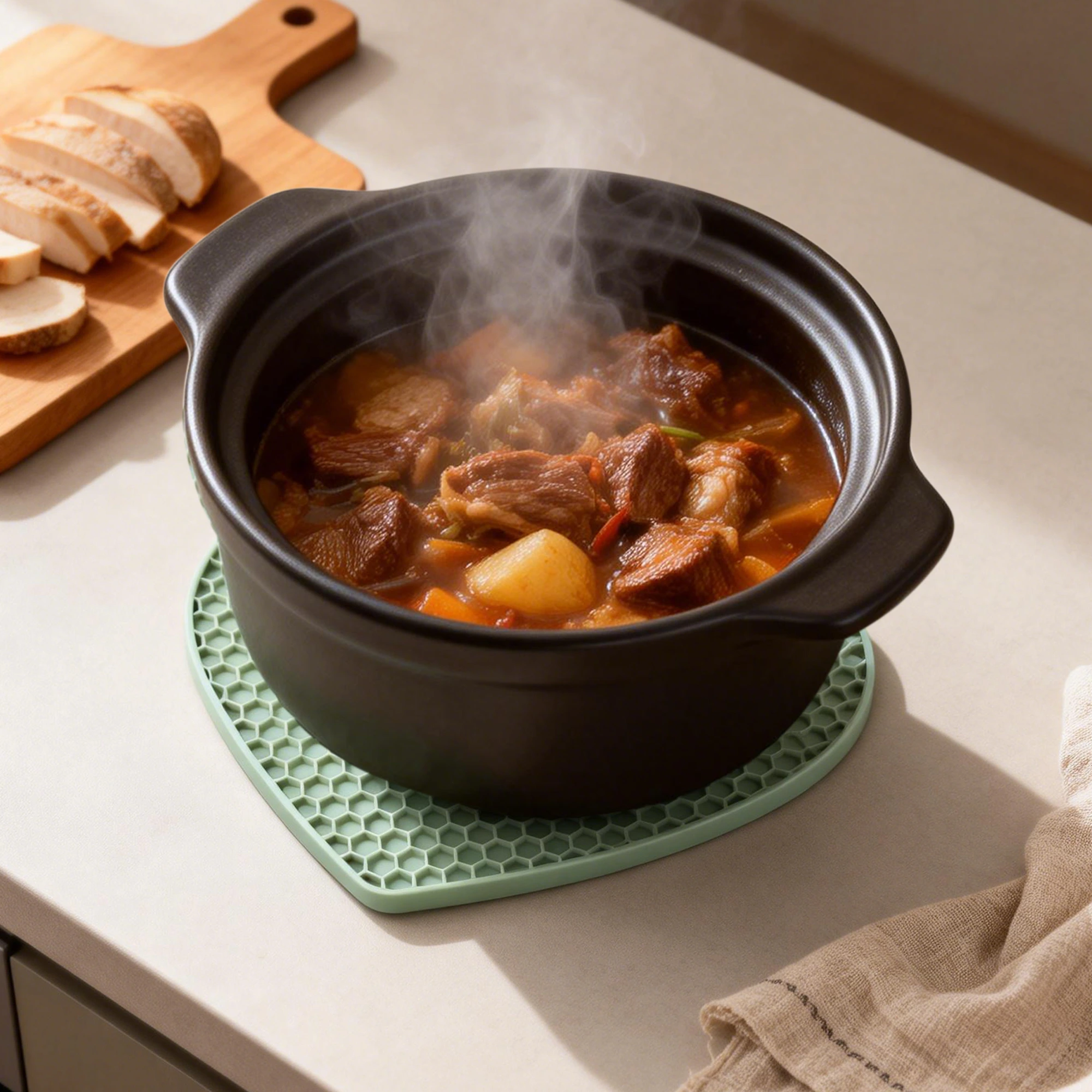 Custom Heart Shaped Silicone Mat Trivets For Hot Pots And Pans 2