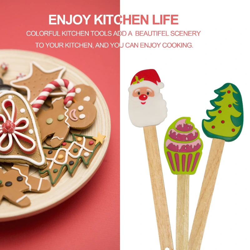 Spatules en silicone à thème Noël, marque privée, lot de 2