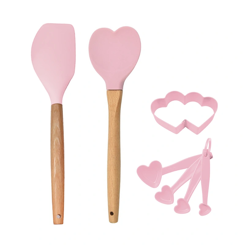 Valentine Theme Heart Shape Spatula Cookie Cutter And Measuring Tools Set 1