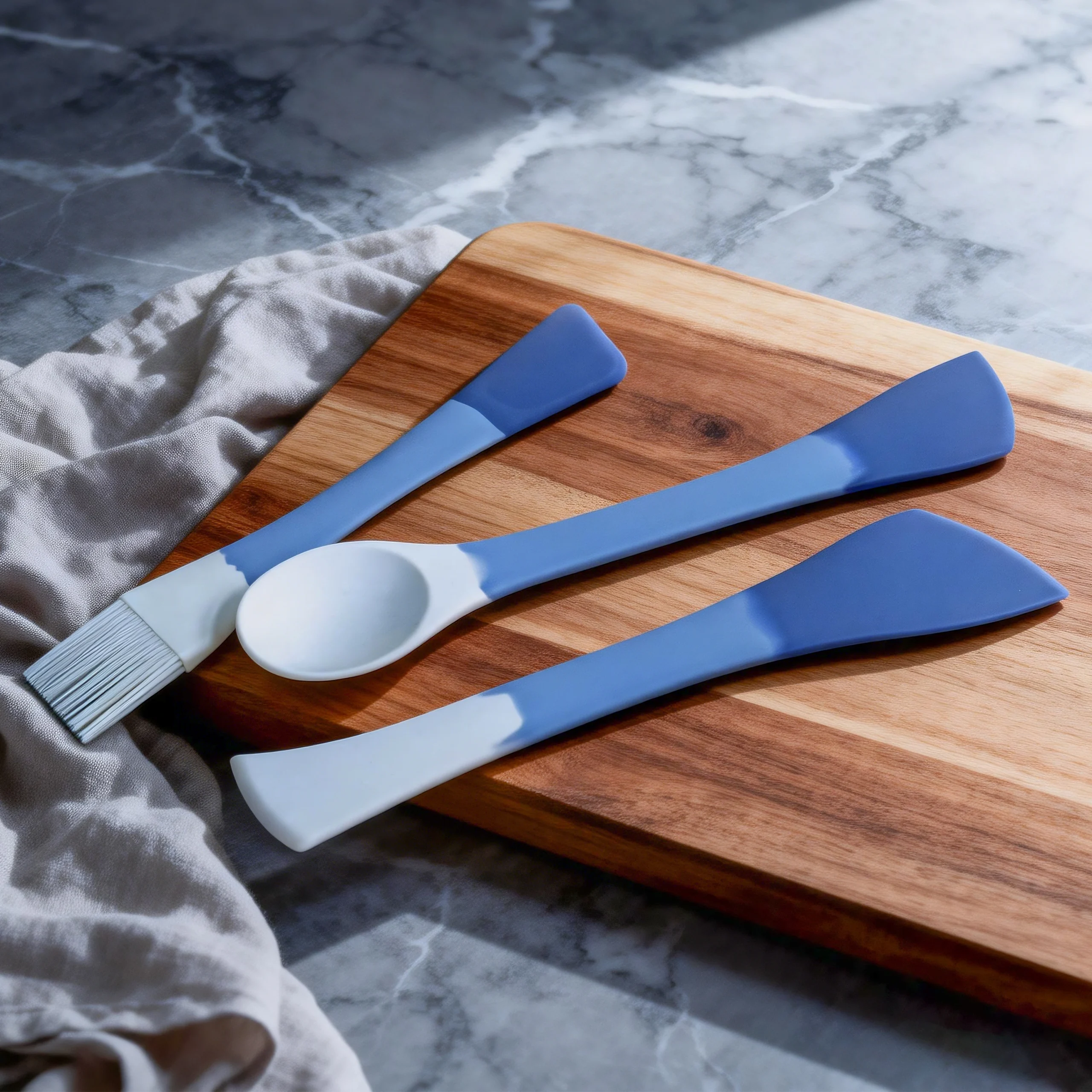 Custom 2 In 1 Silicone Spatula Spoon Oil Bursh Set 2