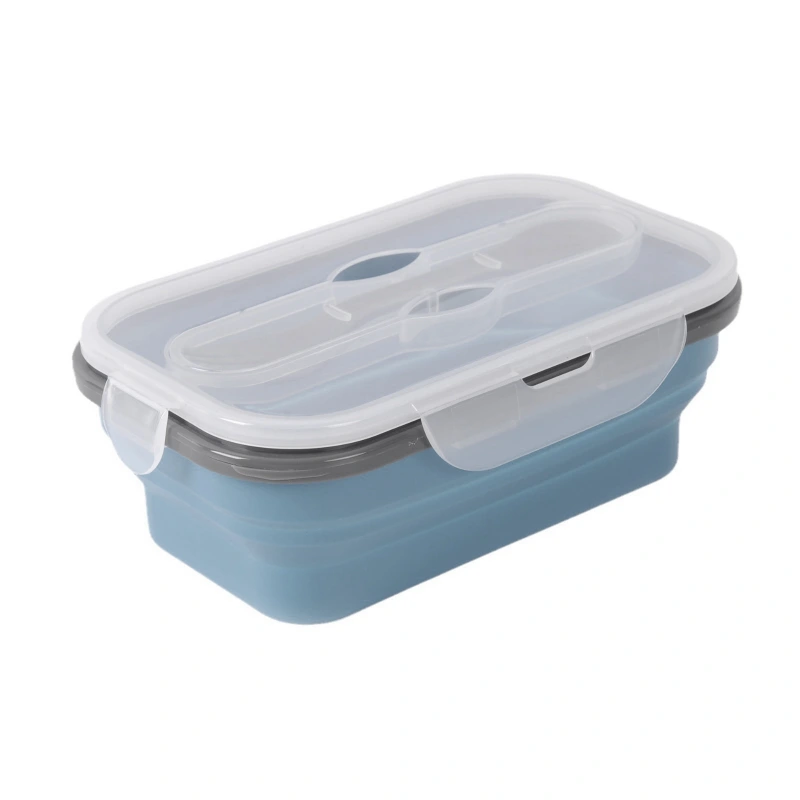 Collapsible Silicone Food Storage Containers With Tableware 1
