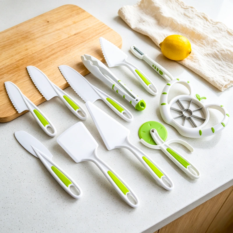 Conjunto de utensílios de cozinha de plástico de marca própria, fabricado na fábrica 2