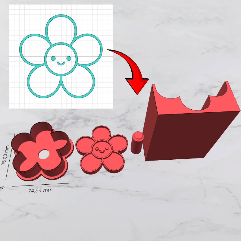 Blumenförmige Cake-Pop-Form mit Tablett